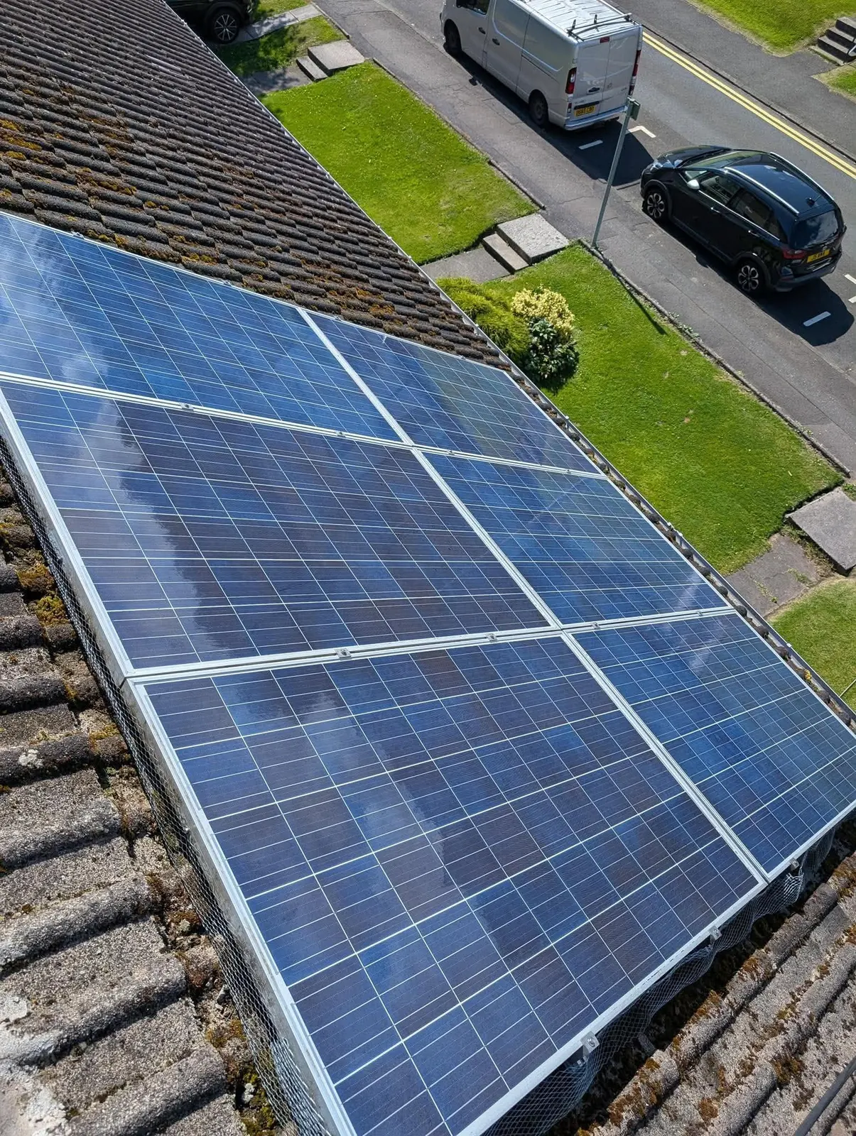 Solar panels after cleaning