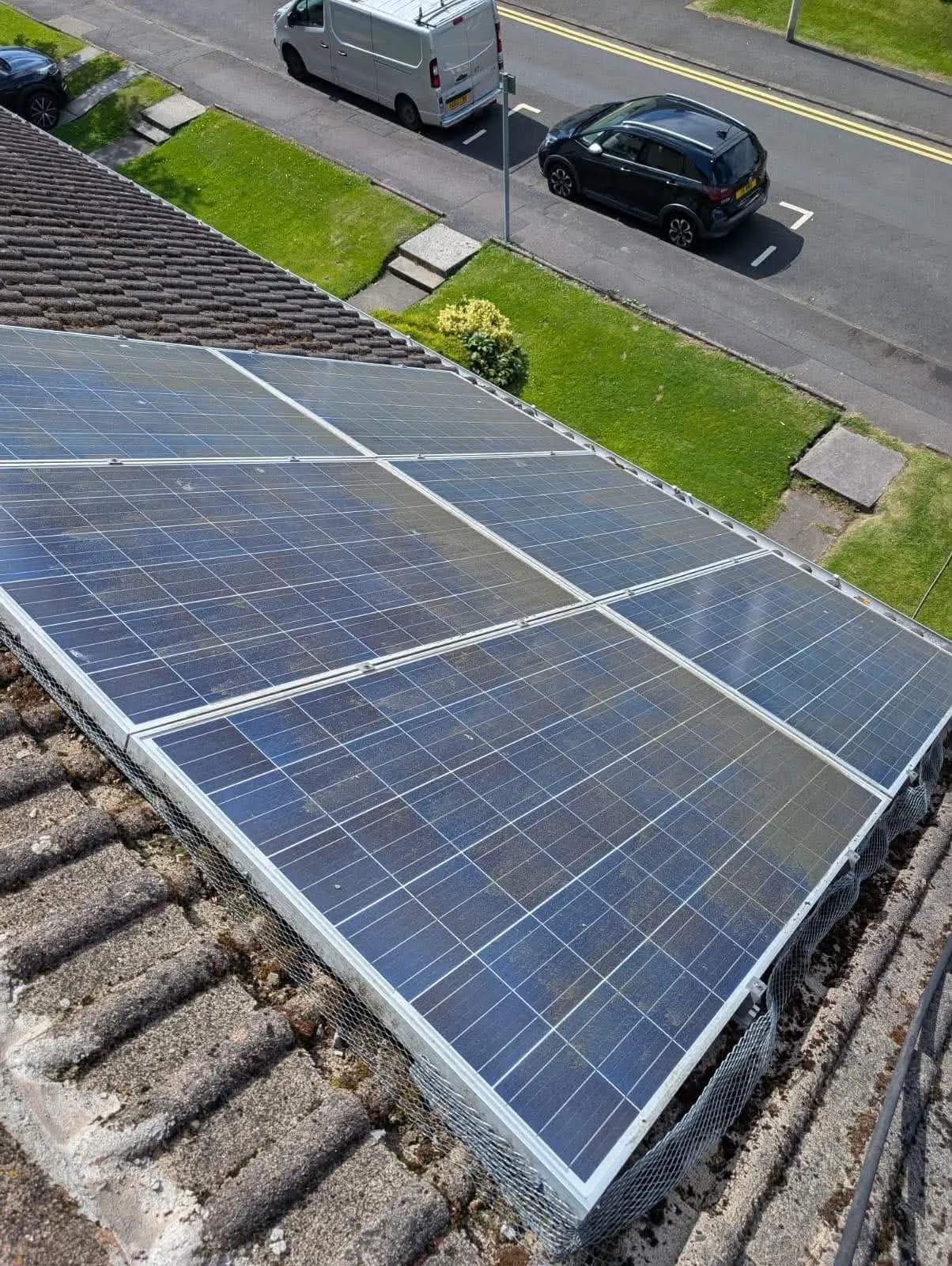 Solar panels before cleaning